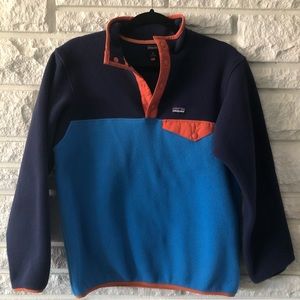 Patagonia Fleece Sweatshirt Navy Blue Orange